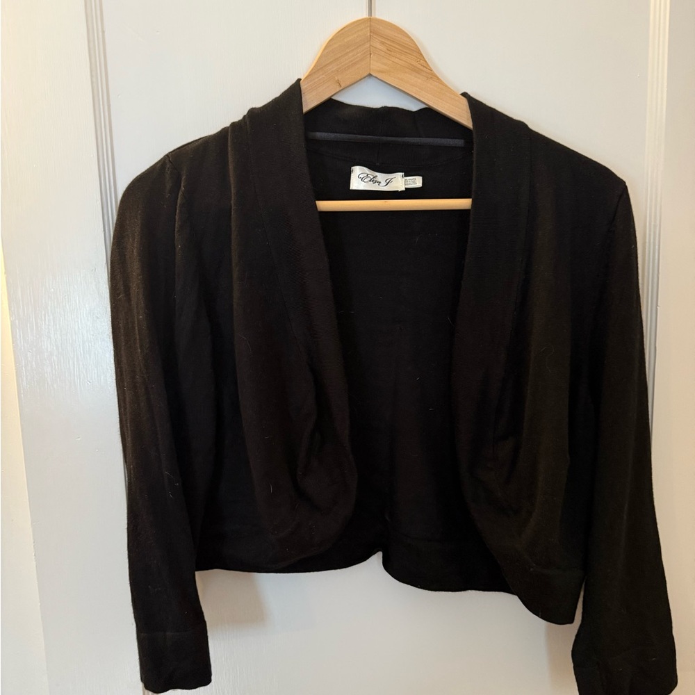 EUC Eliza J Black Shrug Cardigan